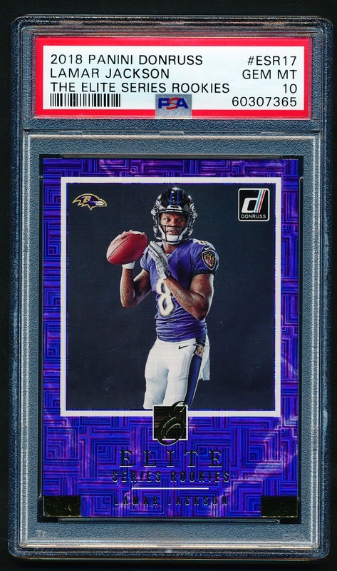 2018 Donruss Elite Series Rookies Lamar Jackson #ESR17 PSA 10 GEM MINT Ravens RC