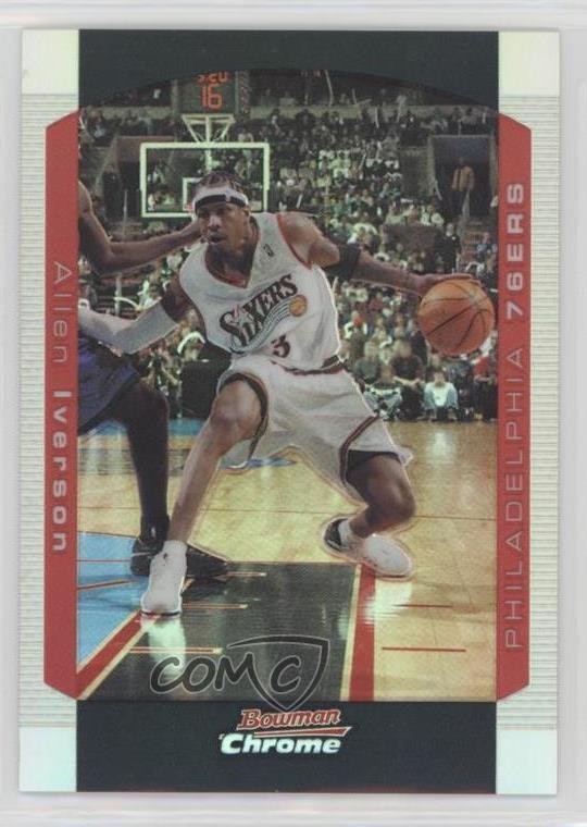 2004-05 Bowman Draft Chrome Refractor 114/300 Allen Iverson #33 HOF 7xr