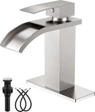 Waterfall Bathroom Faucets Single Hole Sink Faucet for 1 or 3 Hole Single Handle