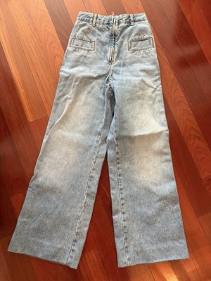 Sandro Paris 36 XS 0 24 25 Jeans Denim Wide Leg