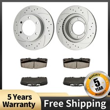 For 2004 Toyota Tacoma V6 3.4L Front 2 Drilled Slotted Rotors 4 Ceramic Pads