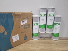 4 PACK SimPure 5 Micron 10" x 2.5" Whole House Carbon Sediment Water Filter