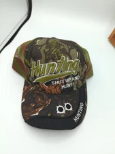 Camo Hunting Adjustable Ball Cap, Shut Up And Hunt, One Size Fits Most