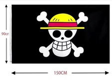 One Piece Flagge 150x90cm Monkey D. Ruffy Totenkopf Fahne der Strohhutbande