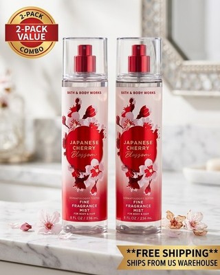 [2-PACK] Bath & Body Works Japanese Cherry Blossom Fine Fragrance Mist 8oz - NEW