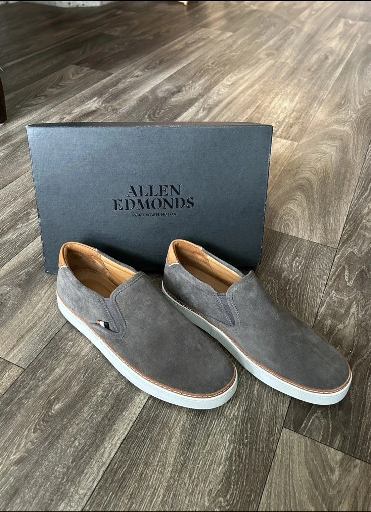 Allen Edmonds Interstate Men\'s size 9D Grey Leather Loafer Shoes Allen Edmonds Gray Loafer Casual Shoes for Men for sale | eBay main image 4