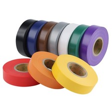 10Pack Colored Electrical Tape Waterproof 3/4in x 66ft Vinyl HeavyDuty for Wir