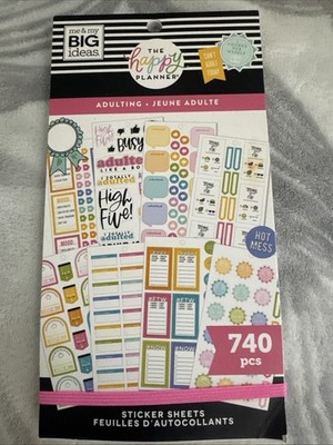 The Happy Planner Stickers Sheet Me & My Big Ideas Adulting 740 color stickers