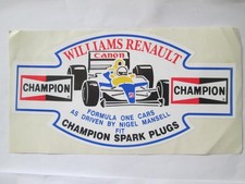 OLD RARE NIGEL MANSELL WILLIAMS RENAULT CHAMPION ORIGINAL STICKER