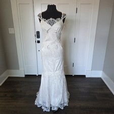 Claire Pettibone Romantique Claire Sample Wedding Dress Size 10 Lace Illusion