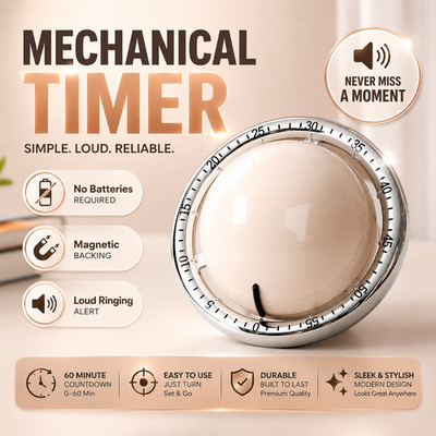 Classic industrial style kitchen Mechanical timer magnetic 72db