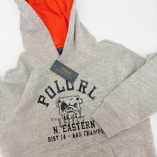 NWT Polo Ralph Lauren Pullover Graphic Gray Youth Boys L 14-16 RARE