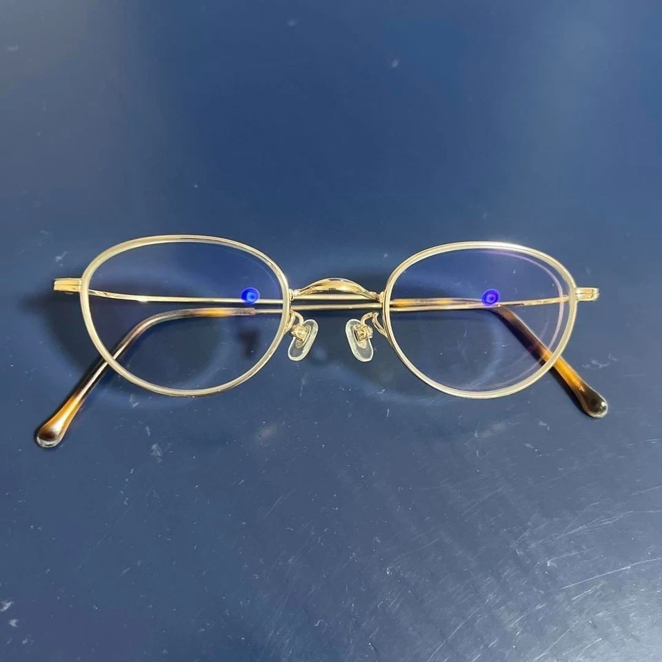 Masunaga Eyeglasses GMS-303 Gold Titanium with Tortoise Shell Boston Used w/Case - Image 2 of 4