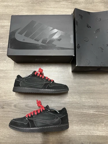 Air Jordan 1 Retro Low OG Travis Scott Black Phantom Style Sneakers Size 10.5