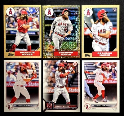 2022 Brandon Marsh RC Rookie Card Lot Topps Chrome Mojo Refractor Bowman Angels 