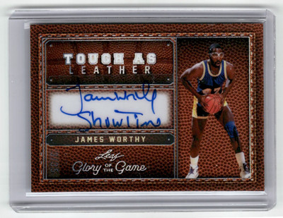 2026 Leaf Glory of the Game Tough as Leather James Worthy Auto Inscribed 3/35