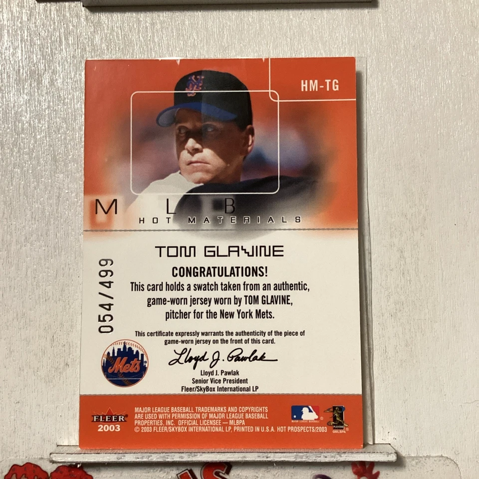 2003 Fleer Hot Prospects Hot Materials /499 Tom Glavine #HM-TG HOF - Image 3 of 3