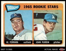 1965 Topps #331 Al Ferrara / John Purdin Dodgers RCs RC 7 - NM