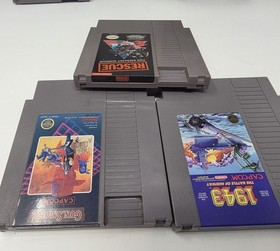 Nintendo NES Gun.Smoke 1943 Rescue The Embassy Mission 3 Game Lot Tested Bundle