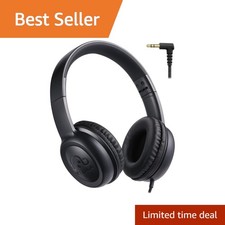 UKELALA C3 Black Foldable Kids Headphones 3.5mm Jack