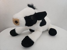 Vintage Dakin Cheyenne Cow Plush Stuffed Animal 19" Black White Laying Down