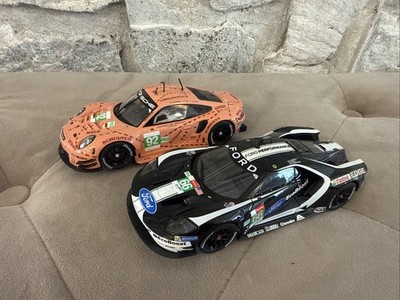 Carrera Evolution 1:32 Porsche 911 RSR #92 ''Pink Pig'' & Ford GT Race Car #66