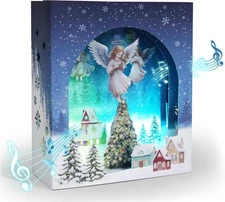 3D Pop Up Christmas Cards with 8.26 inches by 6.88 inches, Christmas-Angel 