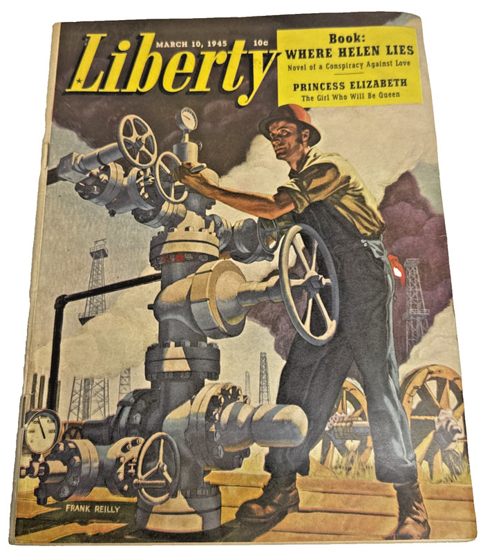 Liberty Magazine, March 1945 Cover Frank Reilly, Pulp Fiction Princess Elizabeth
