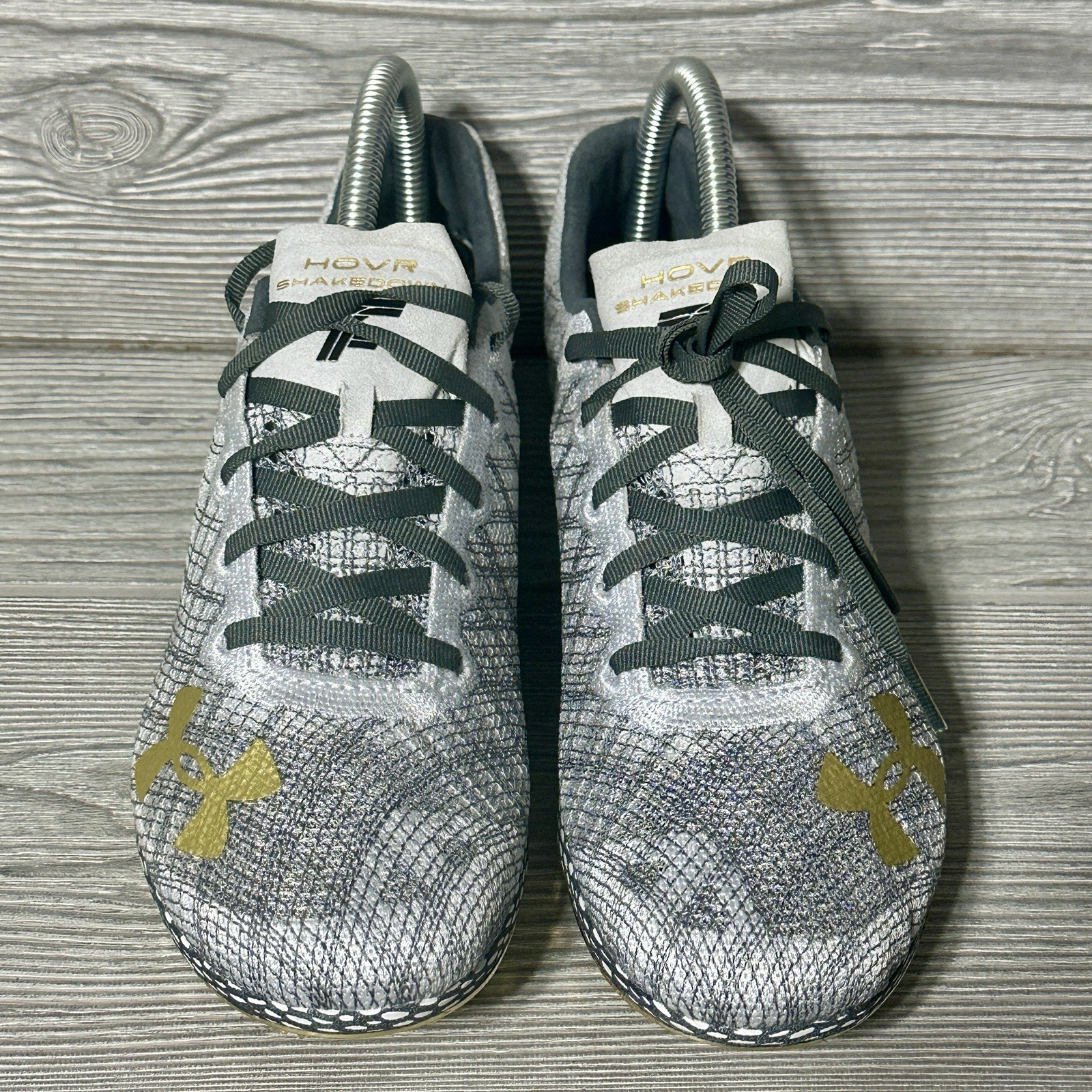 UNDER ARMOUR UA HOVR Shakedown Track Field Racing Spikes Halo Grey Men's Size 8 thumbnail 3
