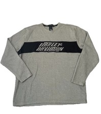 Harley Davidson Sweatshirt Mens 2XL Gray Black Crewneck Faded Distressed
