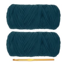 T-Shirt Yarn for Crocheting with Hook, 2 Pack 400g/130 Yards Yarn Dark Blue