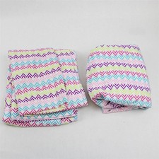 Lot Of 2 Unbranded Multicolor Chevron Single Size Flat Fitted Bed Sheets