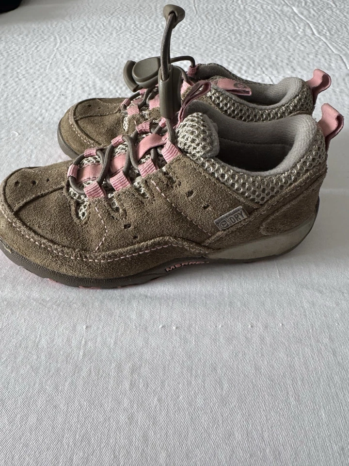 Merrell Toddler Hiking Shoes Size 10 Brown Suede and Pink - Image 3 of 4