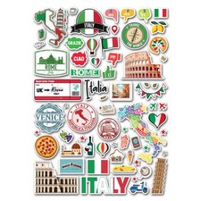 A4 Sticker Sheet Italy Vinyl Stickers - Italian Rome Travel Scrapbook #83363