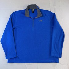 The North Face Mens Quarter Zip Pullover Jacket Size XL Hiking Blue Gray Outdoor