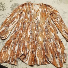 Nine West Snake Print Long Sleeve Dress Size Xs