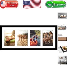 Timeless Black 4x6 Collage Picture Frame with Shatter-Resistant Glass - 8x20