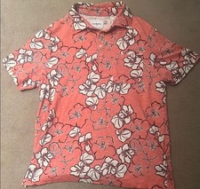 Large Goodfellow  Co Pink Tropical Floral Polo Shirt Never Worn 