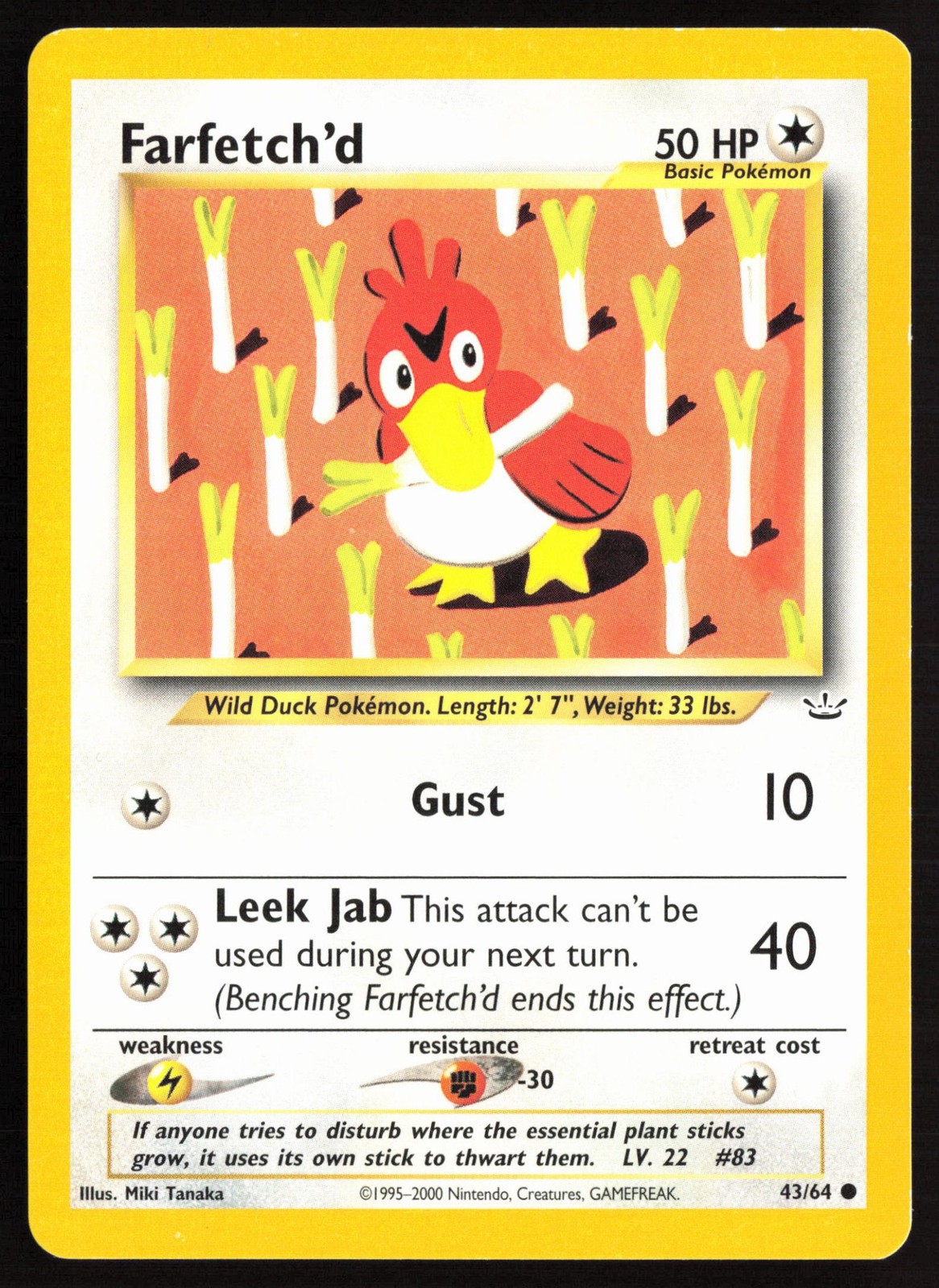 Pokemon Farfetch'd Unlimited Neo Revelation 43/64 LP