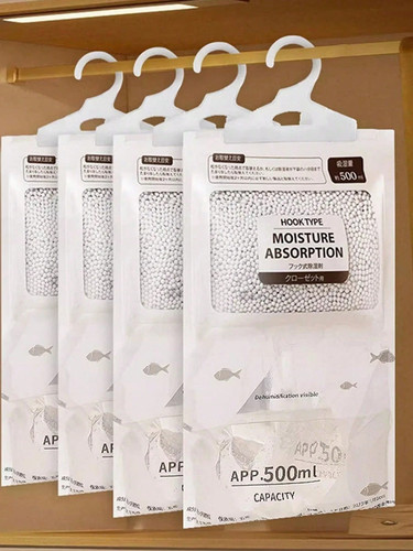 5PCS Large Hanging Dehumidifier Bags, Moisture Absorber For Closet & Wardrobe