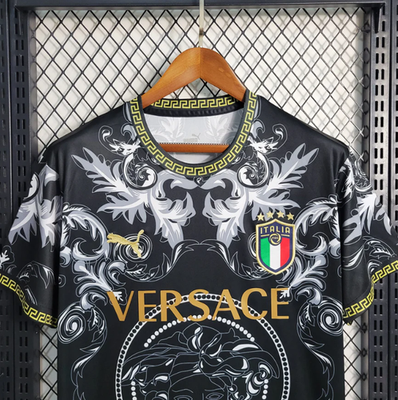 Italy x Versace Black Concept Football Jersey Special Edition