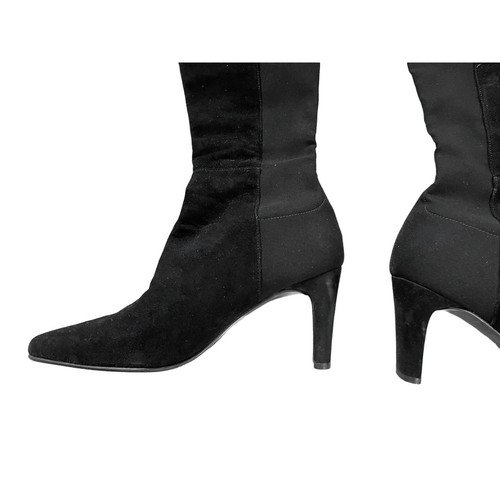 Stuart Weitzman Boots Women's 8.5 Over The Knee Black Suede Tall Stretch Pull-On - Picture 5 of 9