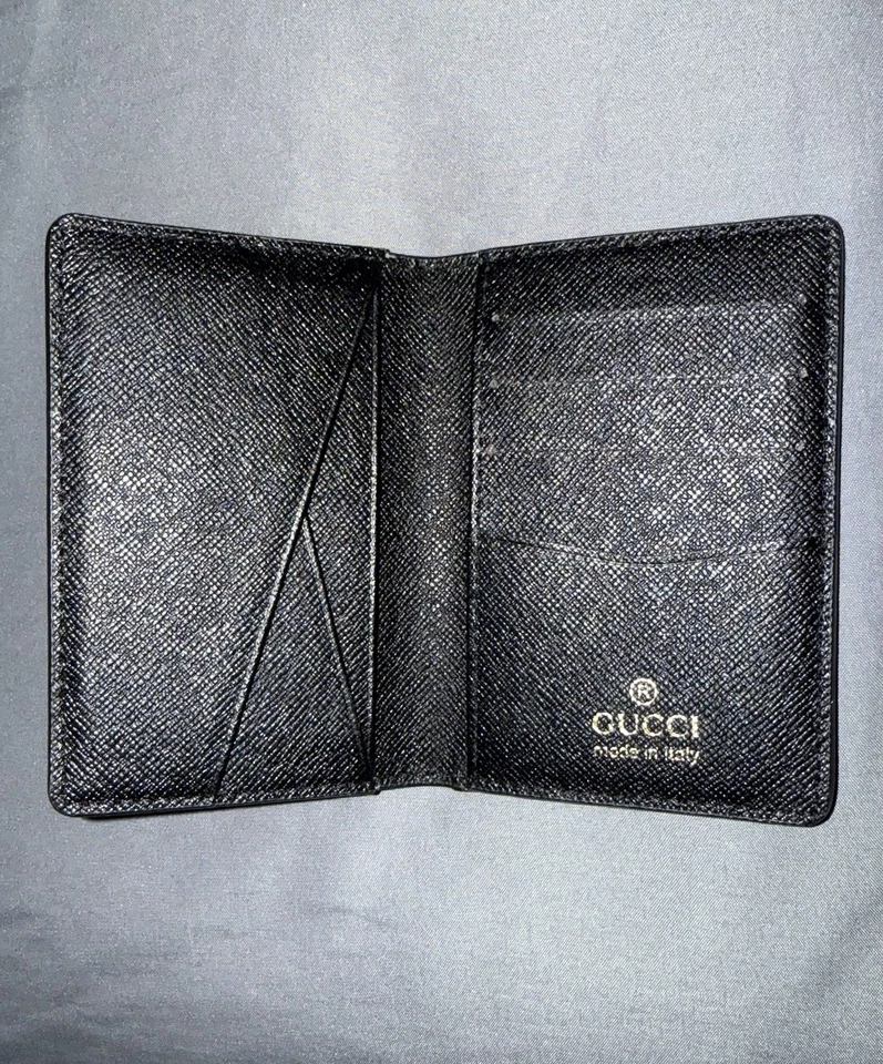 Gucci Men's Bifold Cardholder Wallet Gucci Monogram Grey Leather - Image 2 of 3