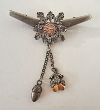 Alpiner Trachten-Anstecker Massiv Eichenlaub & Eichel Sammlerstück Top Erhalten