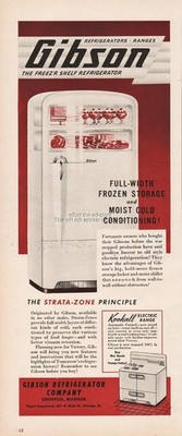 1944 Gibson Refrigerator Co Greenville MI Electric Stove Vintage 40s Kitchen Ad
