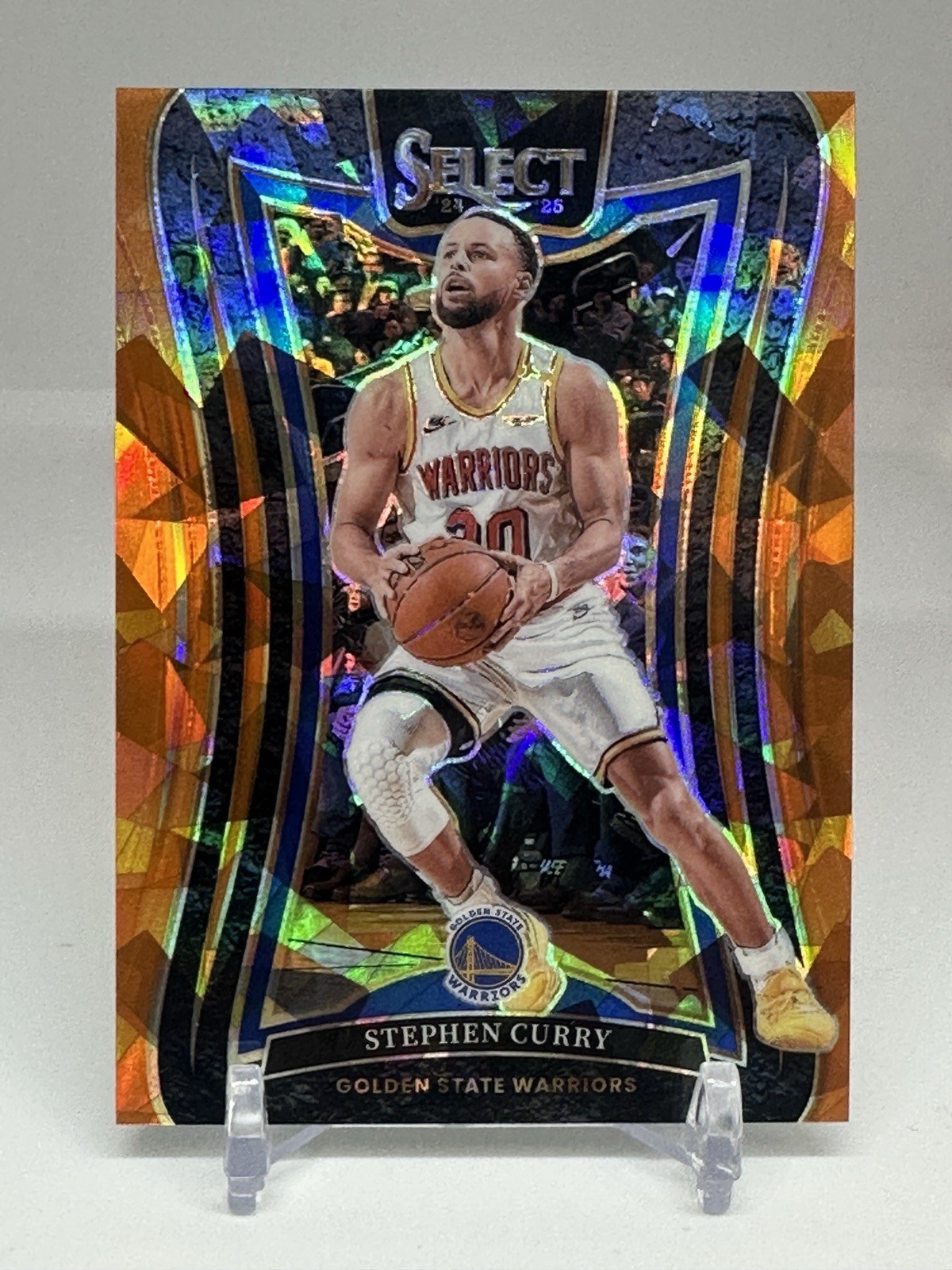 2024-25 Panini Select Stephen Curry Mezzanine Orange Ice Cracked Ice #220 /275