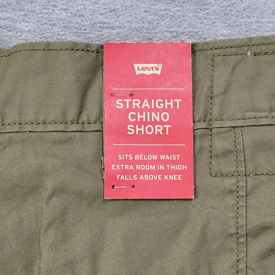 Pantalones Cortos Levis Para Hombres 34 Verde Calce Recto Chino Frente Plano 9" Informales Senderismo Nuevos con Etiquetas Foto 3 de 4
