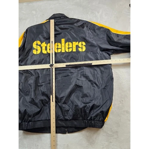 NFL Steelers Windbreaker Jacket Mens 2XL Black Yellow Polyester G-III Apparel image 8