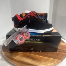 Heelys Voyager Red  Black Skate Wheel Sneakers Shoes With Tool Youth 1