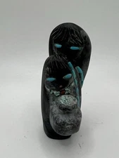 Zuni Corn Maidens Fetish by Kevin Quam *SIGNED* New Grinding Corn Picasso F0835